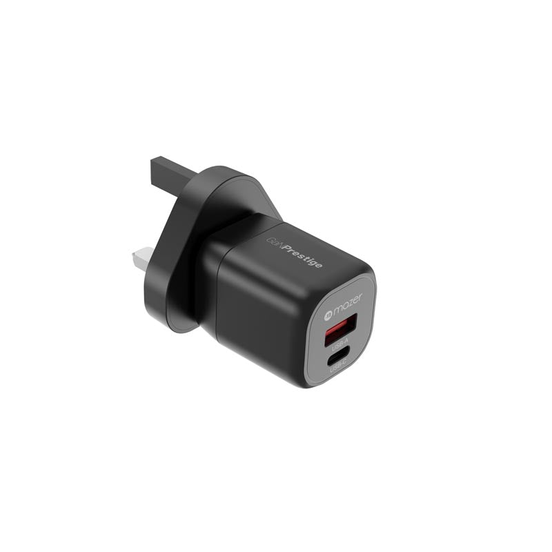 Mazer M-G20W-V5-BK PD20W 1C1A Travel Adapter with US+UK Plugs (Black)