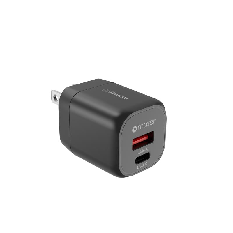 Mazer M-G20W-V5-BK PD20W 1C1A Travel Adapter with US+UK Plugs (Black)