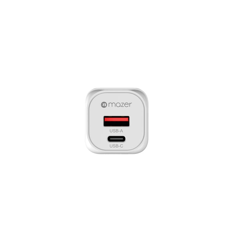 Mazer M-G20W-V5-WH PD20W 1C1A Travel Adapter with US+UK Plugs (White)