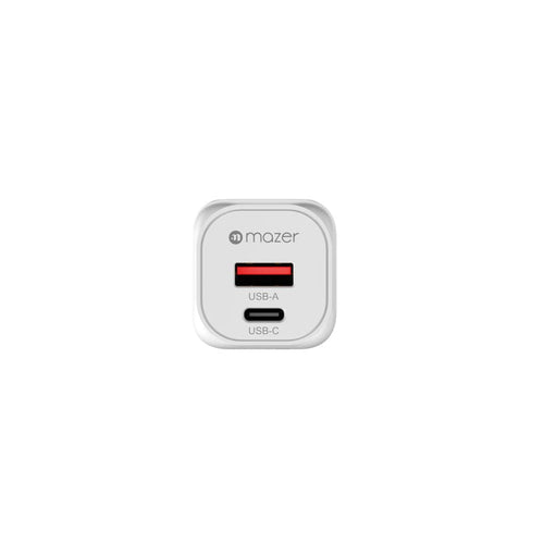 Mazer M-G20W-V5-WH PD20W 1C1A Travel Adapter with US+UK Plugs (White)