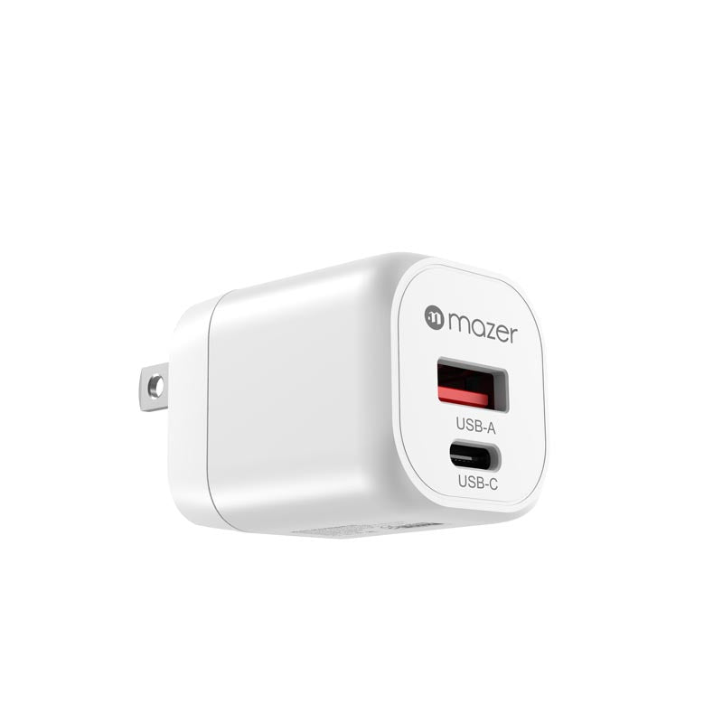 Mazer M-G20W-V5-WH PD20W 1C1A Travel Adapter with US+UK Plugs (White)