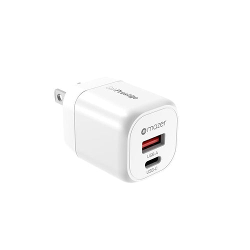 Mazer M-G20W-V5-WH PD20W 1C1A Travel Adapter with US+UK Plugs (White)