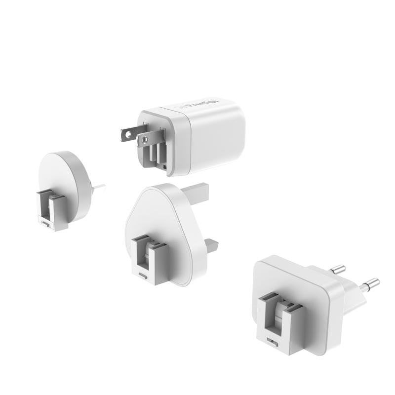 Mazer M-G35W-V5-WH PD35W 1C1A Travel Adapter with Changeable Plugs (White)