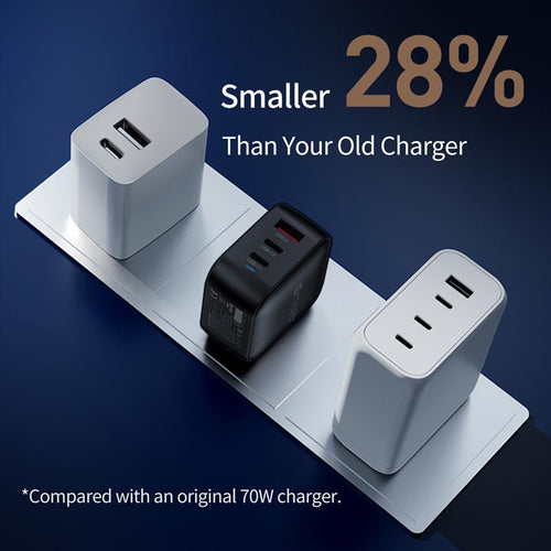 Mazer M-G70W-V5-BK PD70W 2C1A Travel Adapter with Changeable Plugs (Black)