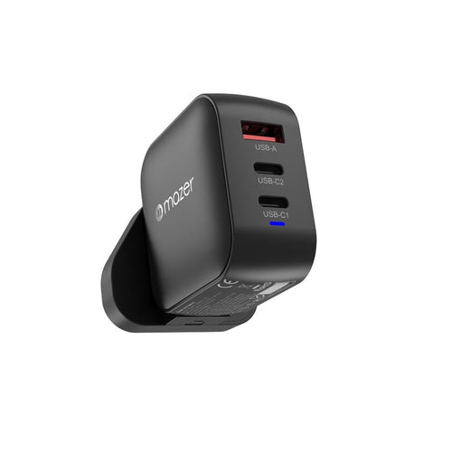 Mazer M-G70W-V5-BK PD70W 2C1A Travel Adapter with Changeable Plugs (Black)