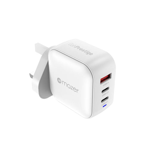 Mazer M-G70W-V5-WH PD70W 2C1A Travel Adapter with Changeable Plugs (White)