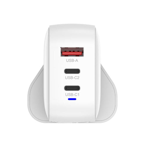 Mazer M-G70W-V5-WH PD70W 2C1A Travel Adapter with Changeable Plugs (White)