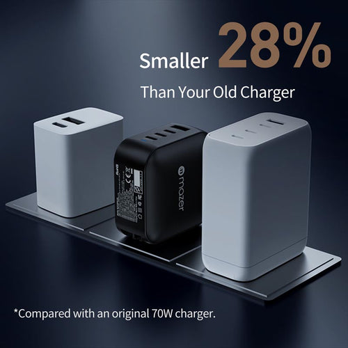 Mazer M-G100W-V5-BK PD100W 3C1A Travel Adapter with Changeable Plugs (Black)