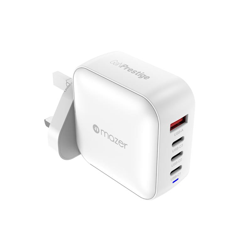 Mazer M-G100W-V5-WH PD100W 3C1A Travel Adapter with Changeable Plugs (White)