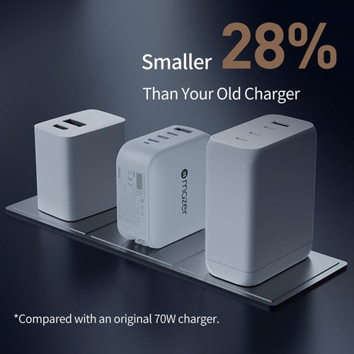 Mazer M-G100W-V5-WH PD100W 3C1A Travel Adapter with Changeable Plugs (White)