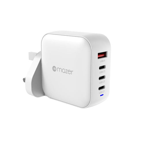 Mazer M-G100W-V5-WH PD100W 3C1A Travel Adapter with Changeable Plugs (White)