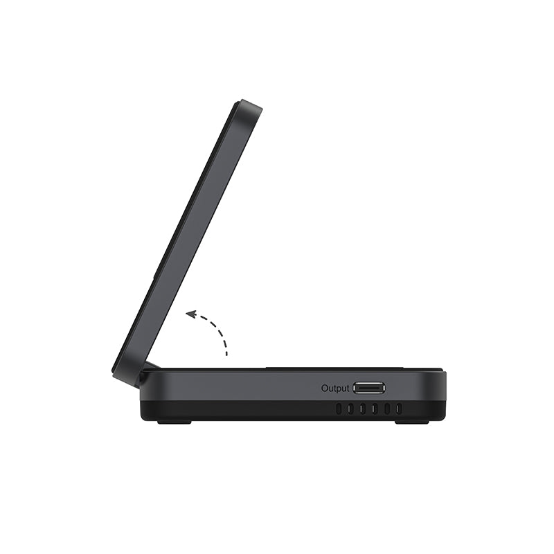 Mazer M-qi2-MagFold02-BK/Qi2 32W Wireless Foldable 2in1+USB-C PD12W Charger (Black)