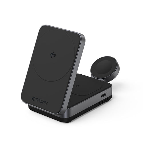 Mazer M-qi2-MagFold05-BK/Qi2 23W Foldable 3in1 Wireless Charger (Black)