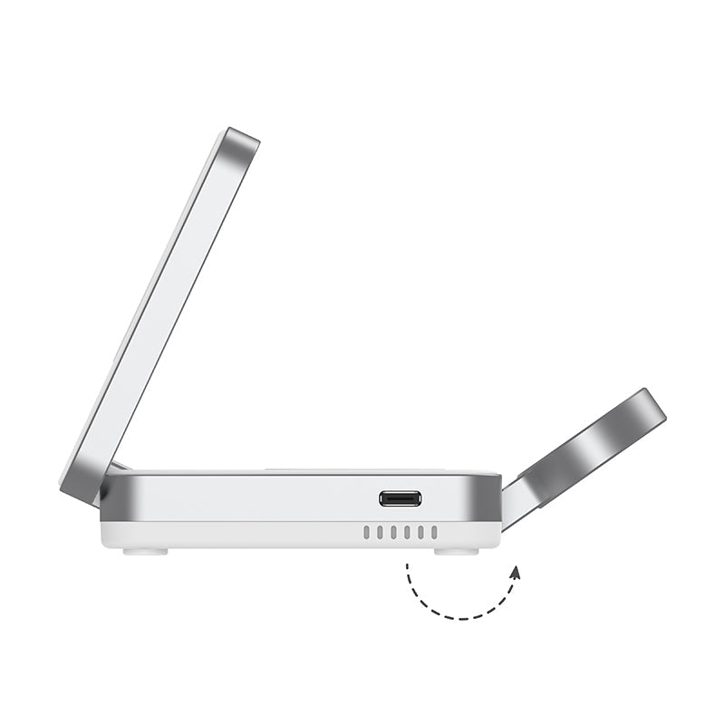 Mazer M-qi2-MagFold05-WH/Qi2 23W Foldable 3in1 Wireless Charger (White)