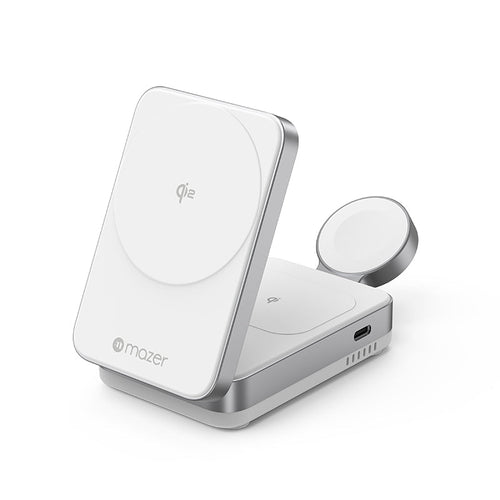 Mazer M-qi2-MagFold05-WH/Qi2 23W Foldable 3in1 Wireless Charger (White)