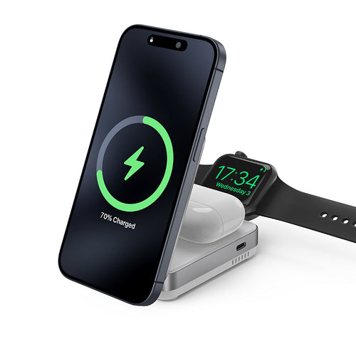Mazer M-qi2-MagFold05-WH/Qi2 23W Foldable 3in1 Wireless Charger (White)