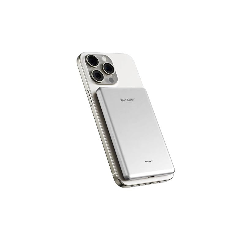 Mazer M-MagAir19-SV 5000mAh PD20W Qi2 Compatible Power Bank (Silver)
