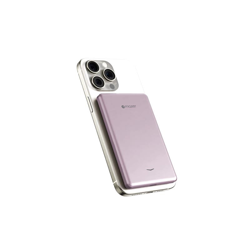 Mazer M-MagAir19-PK 5000mAh PD20W Qi2 Compatible Power Bank (Pink)