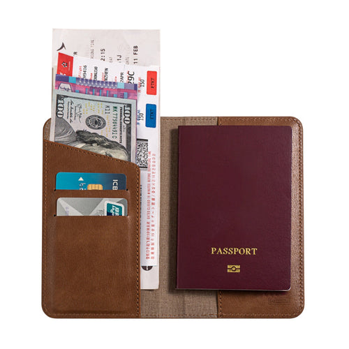 Mazer M-1Tag-Passport-BW/FindMY Passport Holder with Rechargeble Battery (Brown)