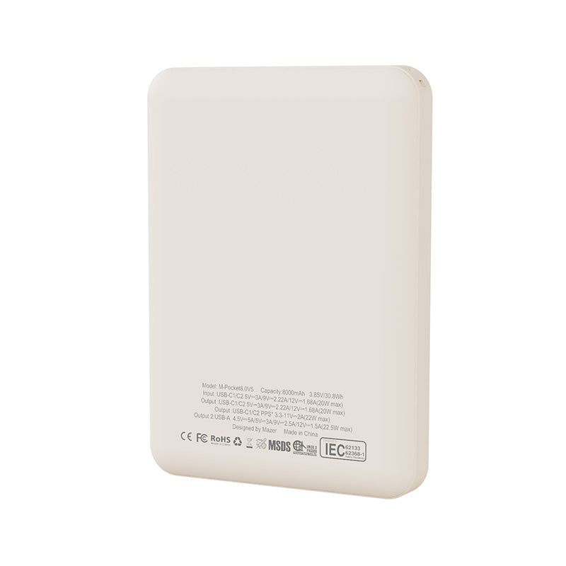 Mazer M-Pocket8.0V5-CR 8000mAh PD20W PocketCharge Powerbank (Cream)