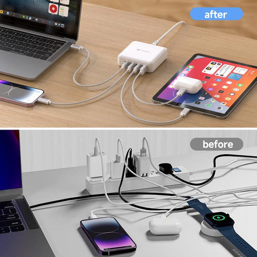 Mazer M-D170W-V5-BKPD170W 8Ports (7C1A) Desktop Charger with 1.5M Power Cable (White)