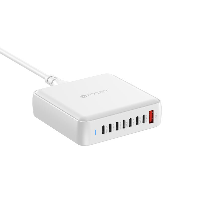 Mazer M-D170W-V5-BKPD170W 8Ports (7C1A) Desktop Charger with 1.5M Power Cable (White)