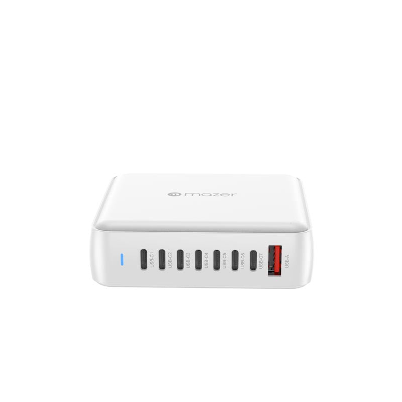 Mazer M-D170W-V5-BKPD170W 8Ports (7C1A) Desktop Charger with 1.5M Power Cable (White)