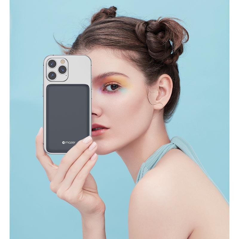 Mazer M-MagAir21-GY Qi2 Certified 15W 10K USB-C PD20W Power Bank (Grey)