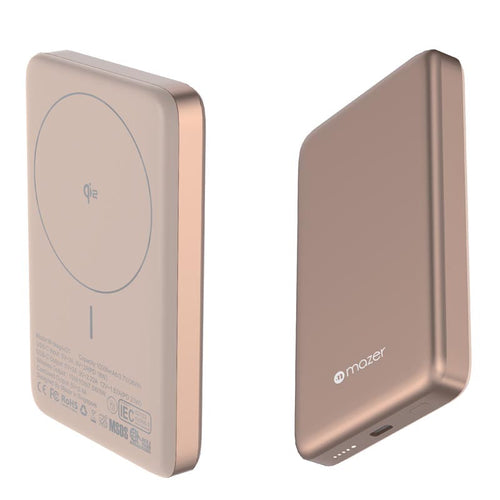 Mazer M-MagAir21-DT Qi2 Certified 15W 10K USB-C PD20W Power Bank (Desert Titanium)