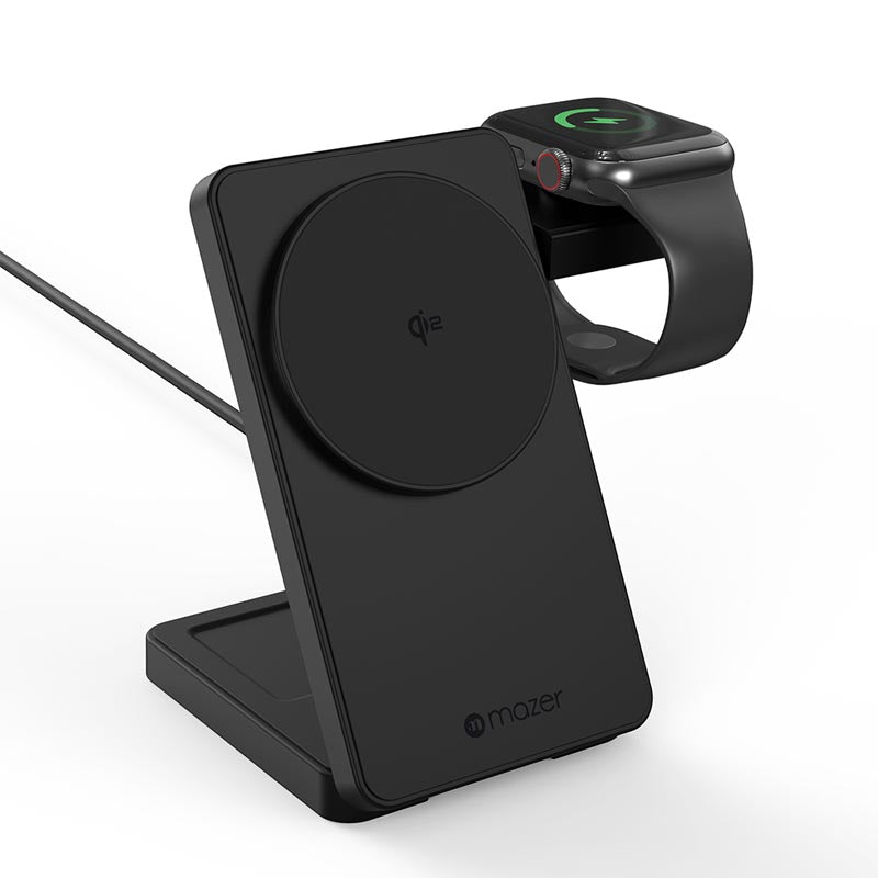 Mazer M-qi2-MagFold06-BK/qi2 25W Foldable 3-in-1 Wireless Charging Stand - Black