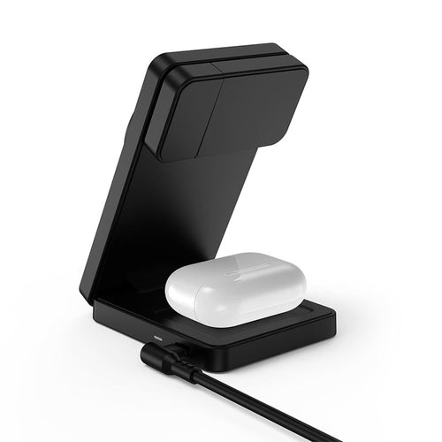 Mazer M-qi2-MagFold06-BK/qi2 25W Foldable 3-in-1 Wireless Charging Stand - Black