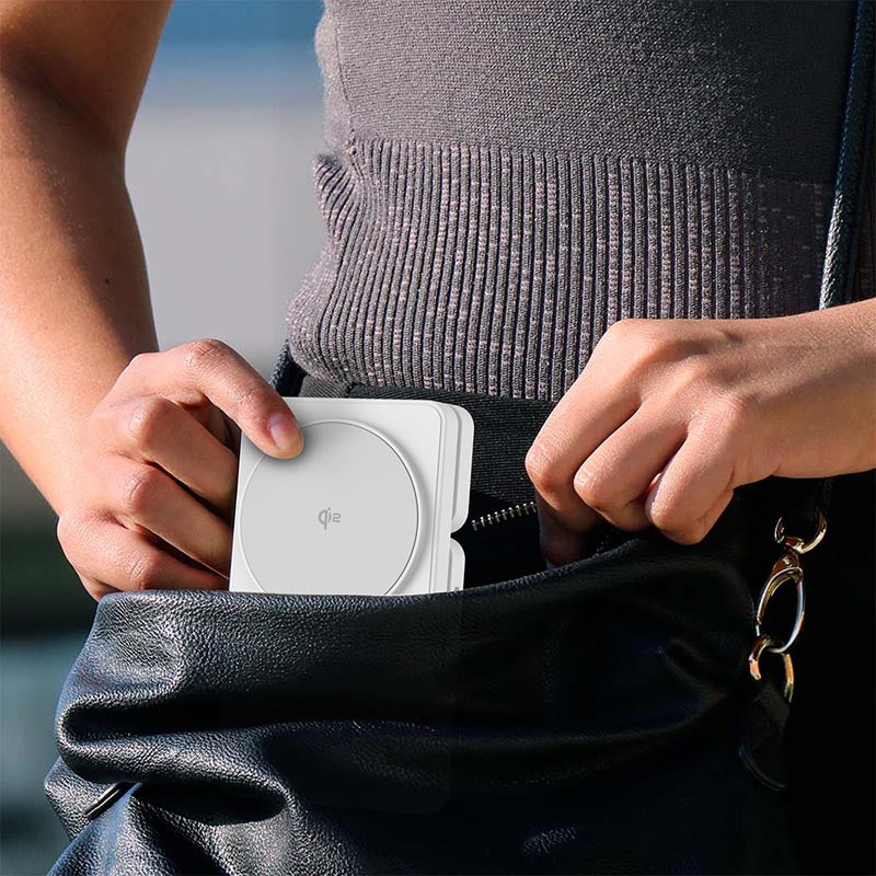 Mazer M-qi2-MagFold06-WH/qi2 25W Foldable 3-in-1 Wireless Charging Stand - White
