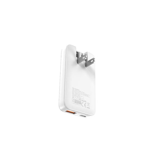Mazer M-G65SLIM-WH GaN PD65W 1C1A with Travel Plugs (White)