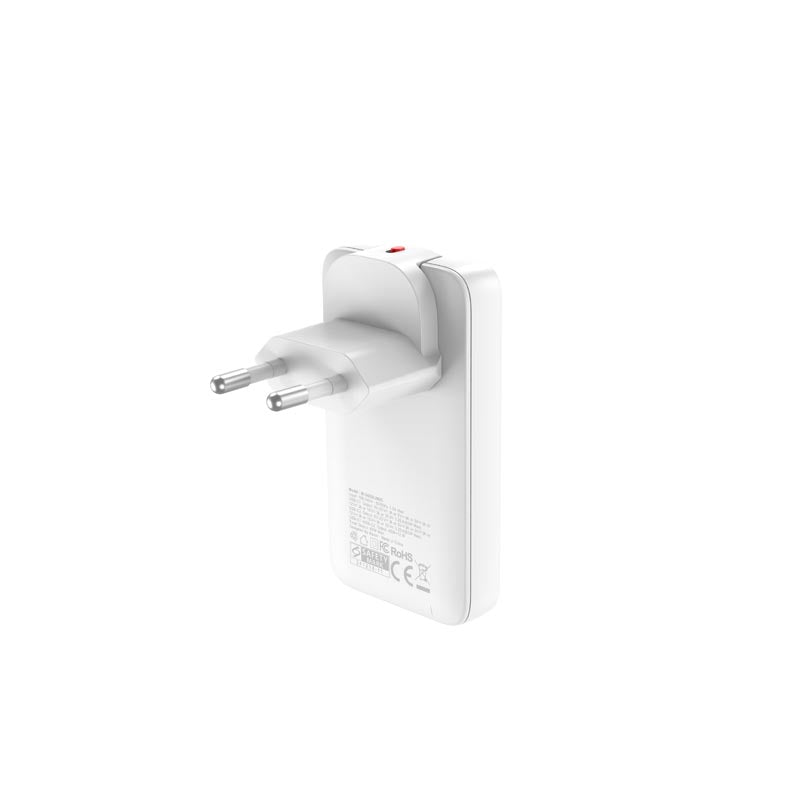 Mazer M-G65SLIM2C-WH GaN PD65W 2C with Travel Plugs (White)