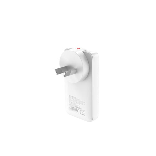 Mazer M-G65SLIM2C-WH GaN PD65W 2C with Travel Plugs (White)