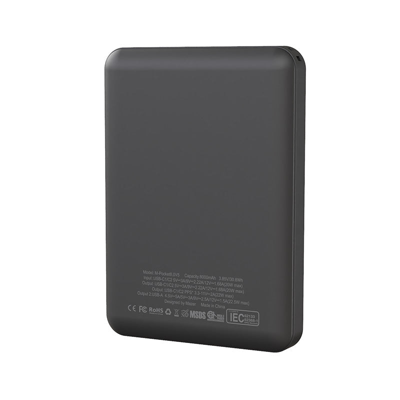 Mazer M-Pocket8.0V5-GY 8000mAh PD20W PocketCharge Powerbank (Grey)