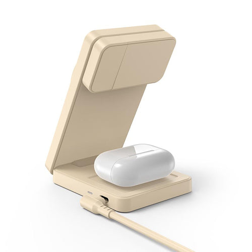Mazer M-qi2-MagFold06-DT/qi2 25W Foldable 3-in-1 Wireless Charging Stand - Desert Titanium