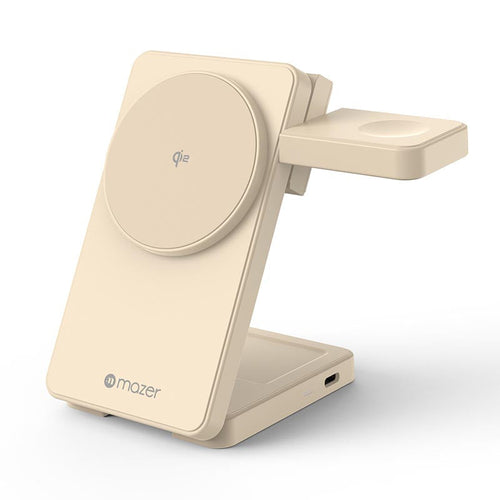 Mazer M-qi2-MagFold06-DT/qi2 25W Foldable 3-in-1 Wireless Charging Stand - Desert Titanium