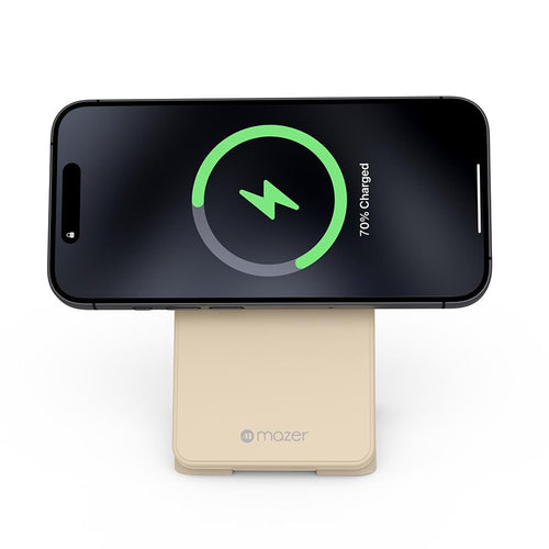 Mazer M-qi2-MagFold06-DT/qi2 25W Foldable 3-in-1 Wireless Charging Stand - Desert Titanium