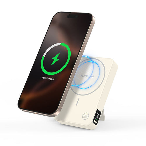 Mazer M-MagAir20-CM Magnetic 15W 10,000mAh PD30W with iStand Power Bank (Cream)
