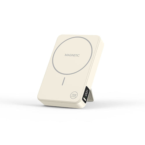 Mazer M-MagAir20-CM Magnetic 15W 10,000mAh PD30W with iStand Power Bank (Cream)