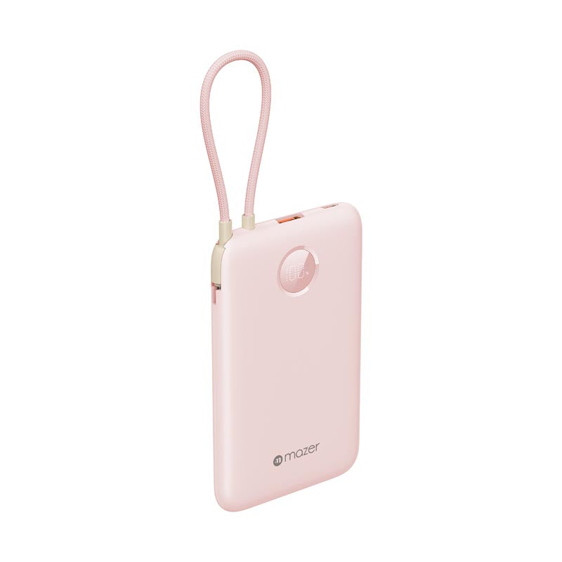 Mazer M-PC20LINK10V2-PK PowerCharge Link PD20W 10K Built-in C Cable Power Bank (Pink)