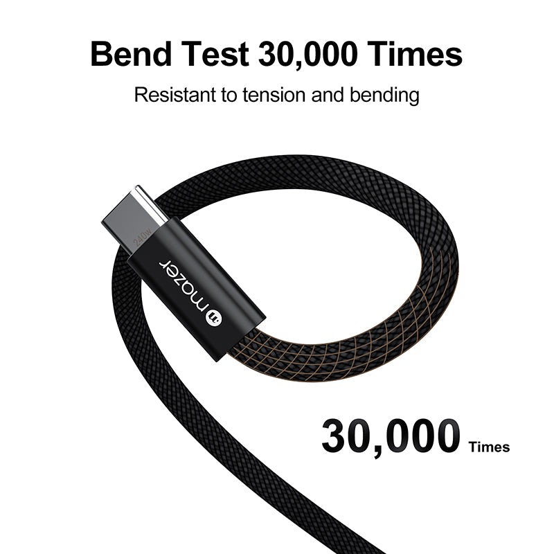 Mazer M-Flex2-C1M-BK InfiniteLink 240W 1M USB-C Braided Cable (Black)