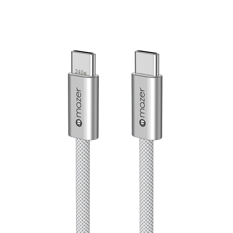 Mazer M-Flex2-C1M-WH InfiniteLink 240W 1M USB-C Braided Cable (White)