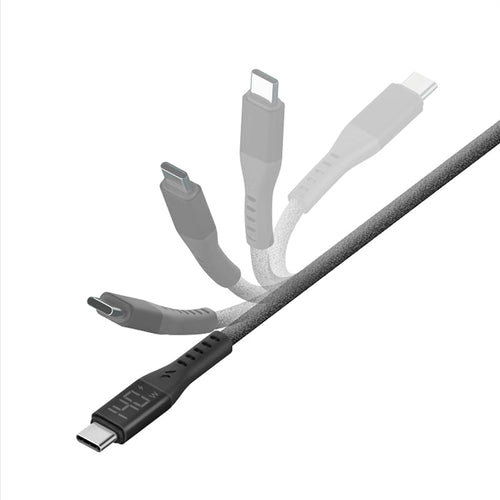 Energea Flow 240W Display USBC-C 1.5M Cable w MCT (Black)