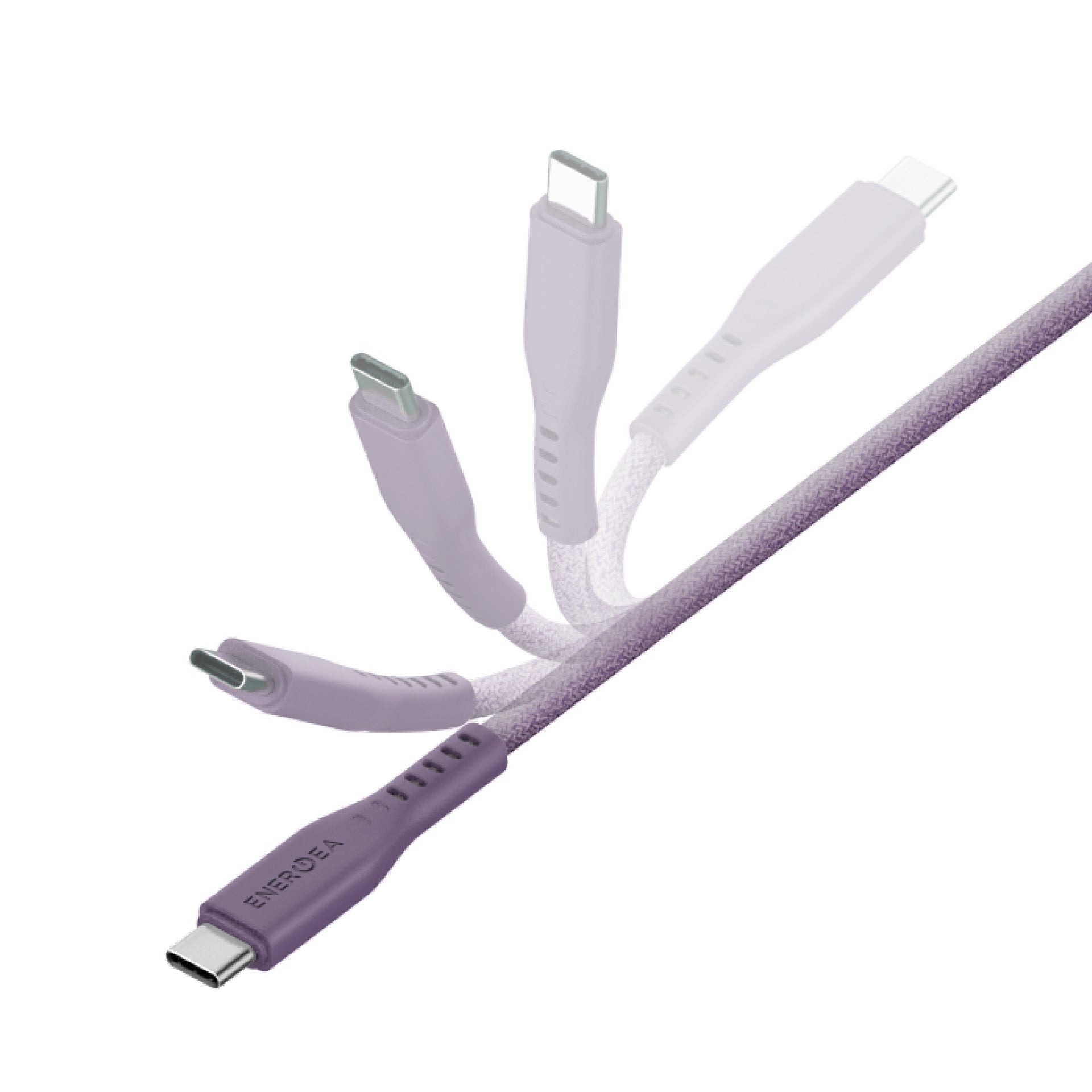 Energea Flow 240W USBC-C 1.5m Cable w Cable Tie (Purple)