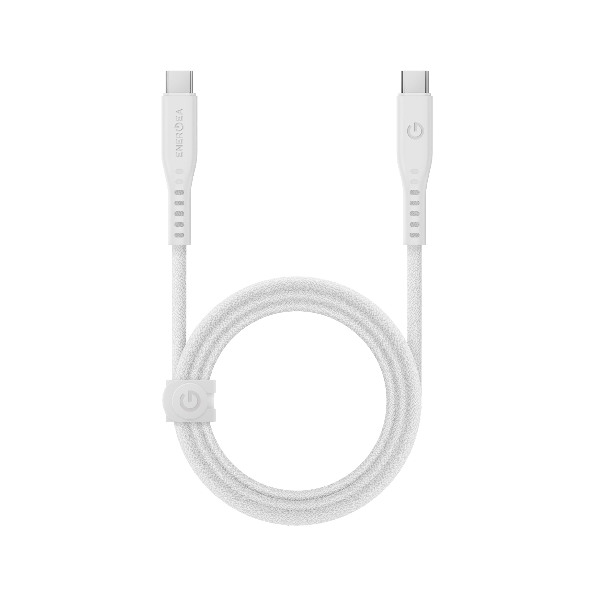 Energea Flow 240W USBC-C 1.5m Cable w Cable Tie (White)