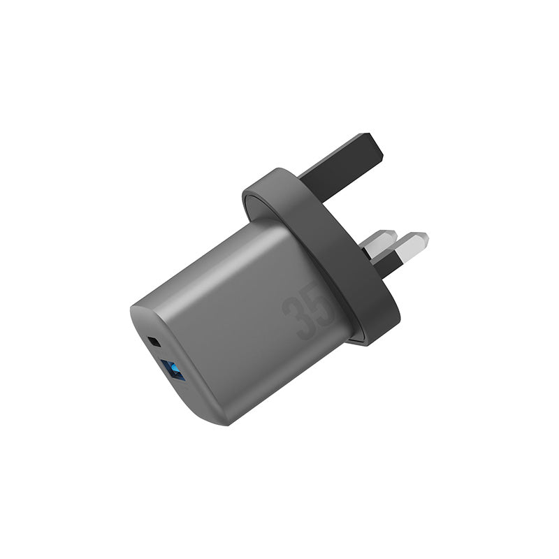 Energea Ampcharge Gan35 35W 1C+1A PD/PPS/QC3.0 Wall Charge (UK)
