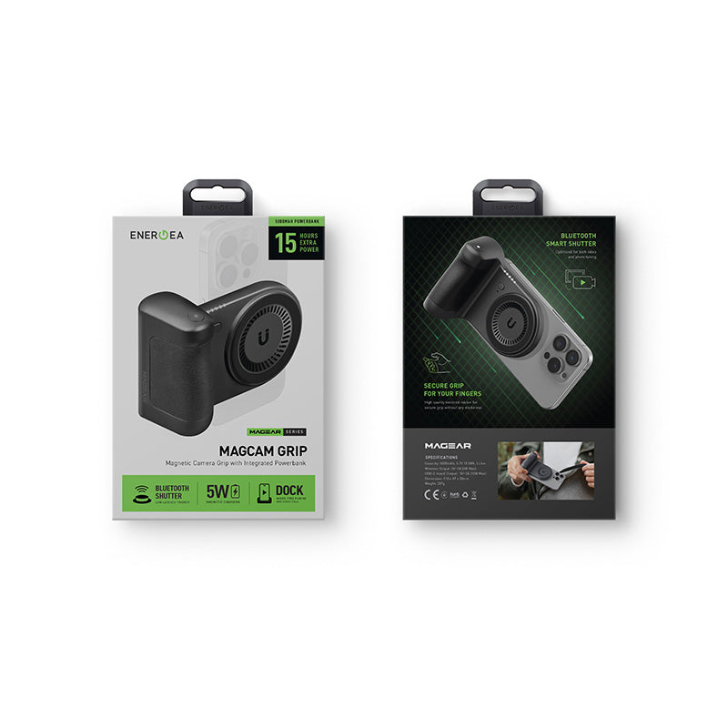 Energea MagCam Grip 5000mAh Bluetooth Mobile Camera with Powerbank(Black)