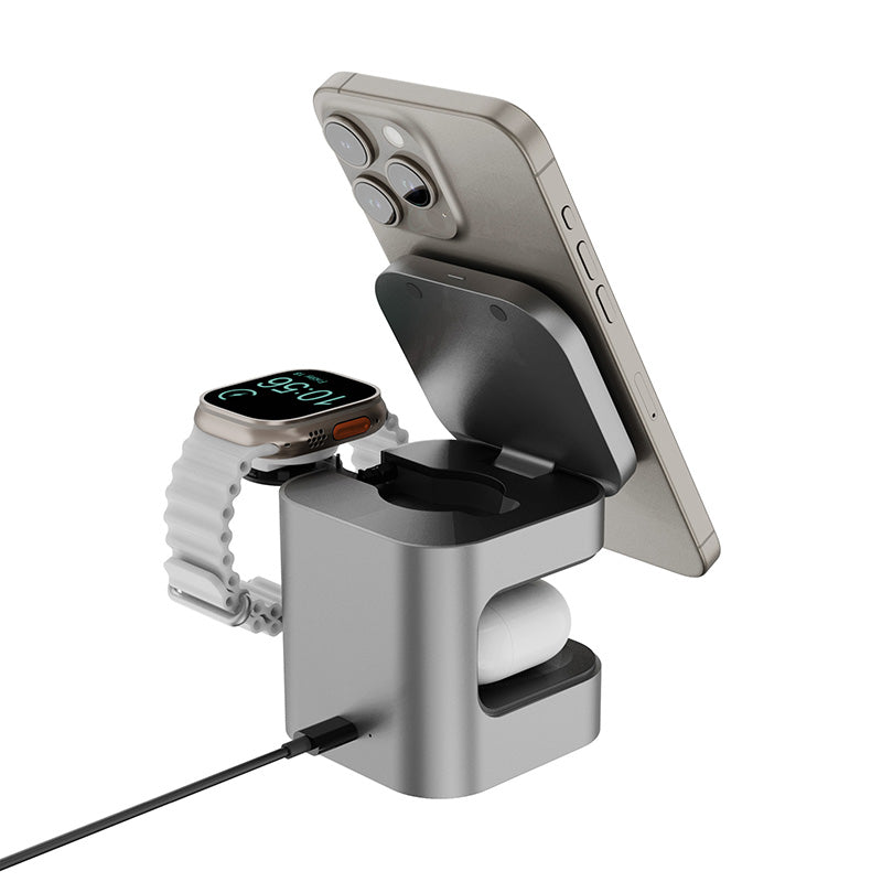 Energea MagCube 3-in-1 Foldable Qi2.0 Magnetic Fast Wireless Charger